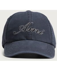 Ami Paris - Washed Cotton Embroidered Cap - Lyst