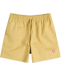 CASABLANCA - Drawstring Cotton Jacquard Monogram Shorts - Lyst