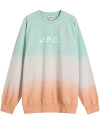 A.P.C. - X Asics Lake Dip Dye Crew Sweatshirt - Lyst