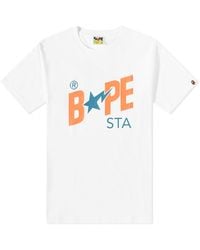 A Bathing Ape - Colours Bape Sta Logo T-Shirt - Lyst