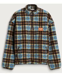 Drole de Monsieur - Checked Sherpa Half Zipped Jacket - Lyst
