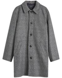 A.P.C. - Pete Check Wool Mac - Lyst