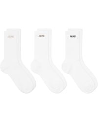 Skims - Logo Ribbed Crew Sock 3 Pack - Lyst