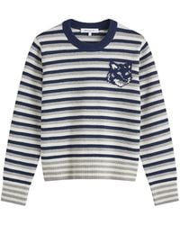 Maison Kitsuné - Fox Head Intarsia Striped Jumper - Lyst