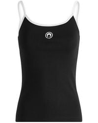 Marine Serre - Moon Logo Ribbed Jersey Tank Top - Lyst