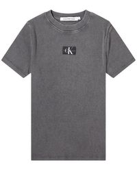 Calvin Klein - Label Washed Rib Slim T-Shirt - Lyst