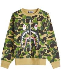 A Bathing Ape - Camo Shark Crew Sweatshirt - Lyst