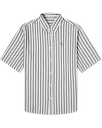 Acne Studios - Sandrok Matt Stripe Short Sleeve Shirt - Lyst