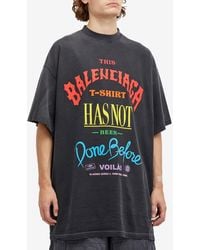 Balenciaga Flame Short Sleeve T Shirt in Black for Men