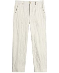 Dries Van Noten - Herringbone Cotton Linen Trouser - Lyst