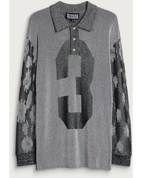 PAOLINA RUSSO - Illusion Knit Long Sleeve Polo - Lyst