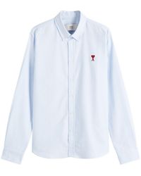 Ami Paris - Heart Button Down Oxford Shirt - Lyst