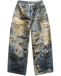Acne Studios - Rompe L'Oeil "Torn Scribble" Print Baggy Jeans - Lyst