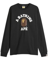 A Bathing Ape - Long Sleeve College T-Shirt - Lyst