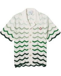 Casablancabrand - Gradient Wave Knit Short Sleeve Shirt - Lyst