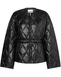 Ganni - Shiny Quilt Jacket - Lyst