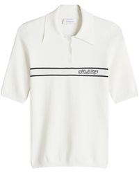 Off-White c/o Virgil Abloh - Logo Stripe Short Sleeve Polo Top - Lyst