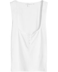 GOOD AMERICAN - Pointelle Henley Tank Top - Lyst