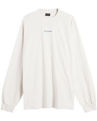 Balenciaga - Logo Back Dry Jersey Long Sleeve Medium Fit T-Shi - Lyst