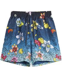 CASABLANCA - Collage D'Icones Graphiques Silk Shorts - Lyst