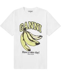 Ganni - Basic Jersey Banana Relaxed T-Shirt - Lyst