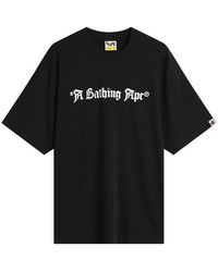 A Bathing Ape - Gothic Logo T-Shirt - Lyst