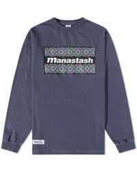 Manastash Long Sleeve Re:ctn Kaleidescope T-shirt - Blue