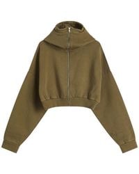 Entire studios - Cropped Full Zip Hoodie - Lyst