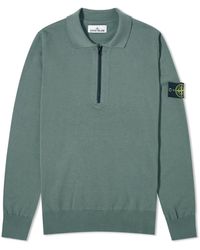 Stone Island - Soft Cotton Long Sleeve Knitted Polo Shirt - Lyst
