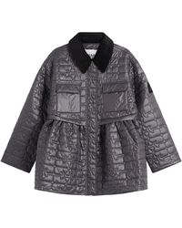 Ganni - Shiny Quilt Midi Jacket - Lyst