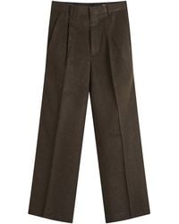 AURALEE Cashmere Moleskin Two-Tuck Trousers in Black | Lyst