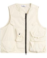 Stone Island - Cotton Nylon Micro Ripstop Utility Vest - Lyst