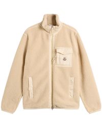 Moncler - Zip Up Teddy Fleece Cardigan - Lyst