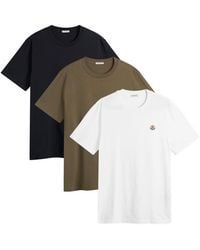 Moncler - Short Sleeve 3 Pack Cotton T-Shirts - Lyst