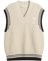 Ami Paris - V Neck Sleeveless Sweater - Lyst