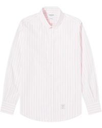 Thom Browne - Round Collar Stripe Oxford Shirt - Lyst