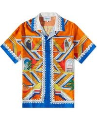 Casablancabrand - Escalier Infini Silk Short-sleeved Shirt - Lyst