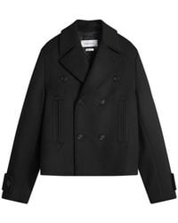 McQueen - Wool Felt Double Breasted Jacket - Lyst
