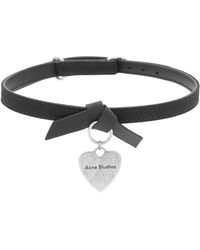 Acne Studios - Leather Heart Choker Necklace - Lyst