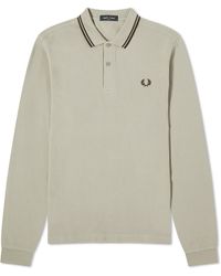 Fred Perry - Long Sleeve Twin Tipped Polo Shirt - Lyst