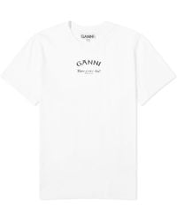 Ganni - Thin Jersey Relaxed O-Neck T-Shirt - Lyst