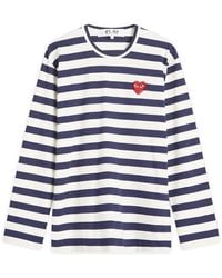 COMME DES GARÇONS PLAY - Studded Heart Long Sleeve T-Shirt - Lyst