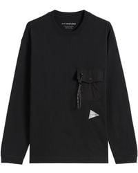 and wander - Heavy Cotton Longsleeve Pocket T-Shirt - Lyst