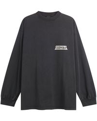 Balenciaga - Masking Tape Jersey Oversized Long Sleeve Top - Lyst