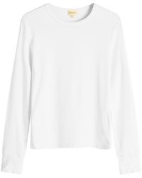 DONNI. - Baby Rib Scallop Long Sleeve Top - Lyst