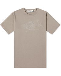 Stone Island - Camo Three Badge Print T-Shirt - Lyst