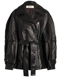 レザージャケット・コート ROHE FW25 SCULPTURAL LEATHER JACKET (416 11 145 001 308) Rohe Leather Jacket in Black | Lyst