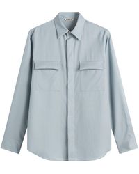 AURALEE - Wool Herringbone Overshirt - Lyst