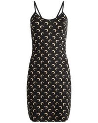 Marine Serre - Moon Printed Mini Dress - Lyst