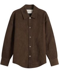 Ami Paris - Suede Buttoned Overshirt - Lyst